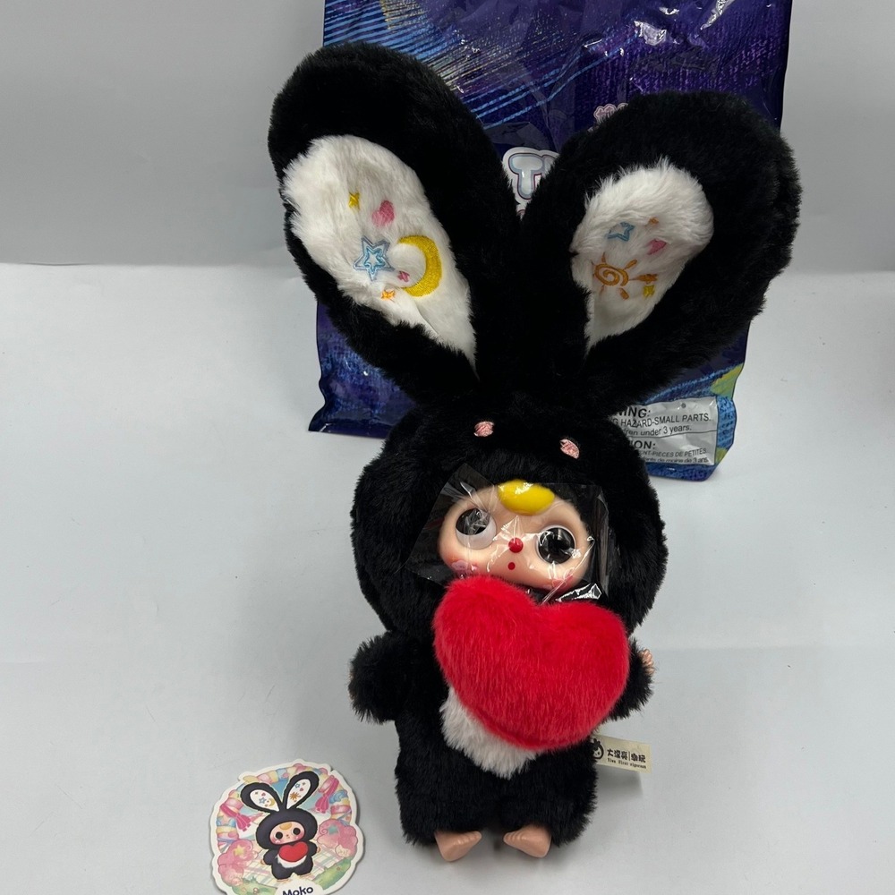 Baby Three Lily Rabbit Town V4 Moko Black Bunny Plush Blind Box Figure Card Bag